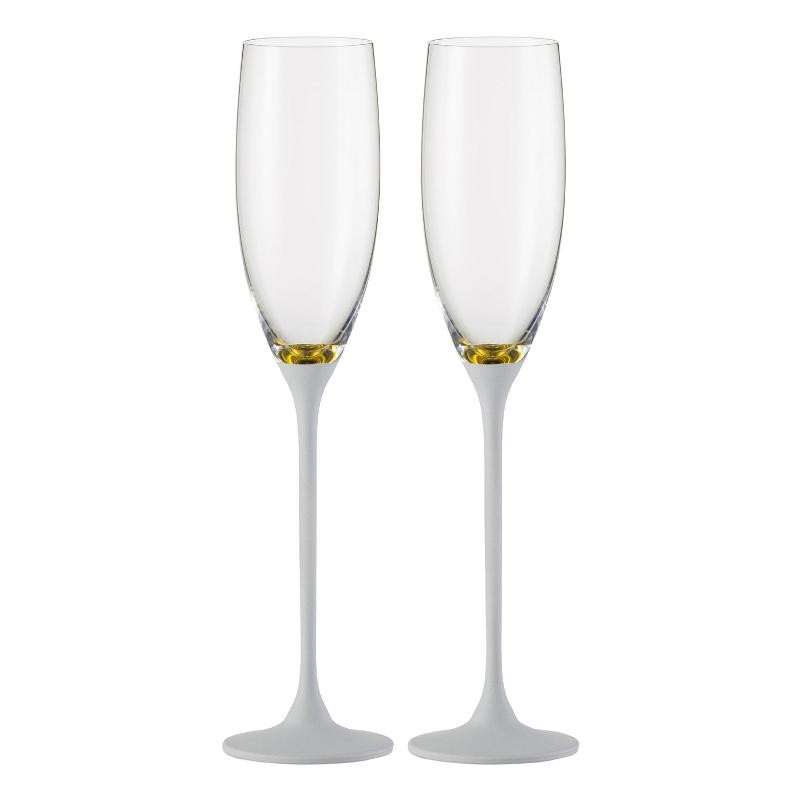Champagner Glas/ Sektgläser Hand geschliffen Geschenkkarton mit Satin